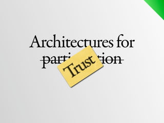 Architectures for
 participation
          t
         s
        u
       r
      T