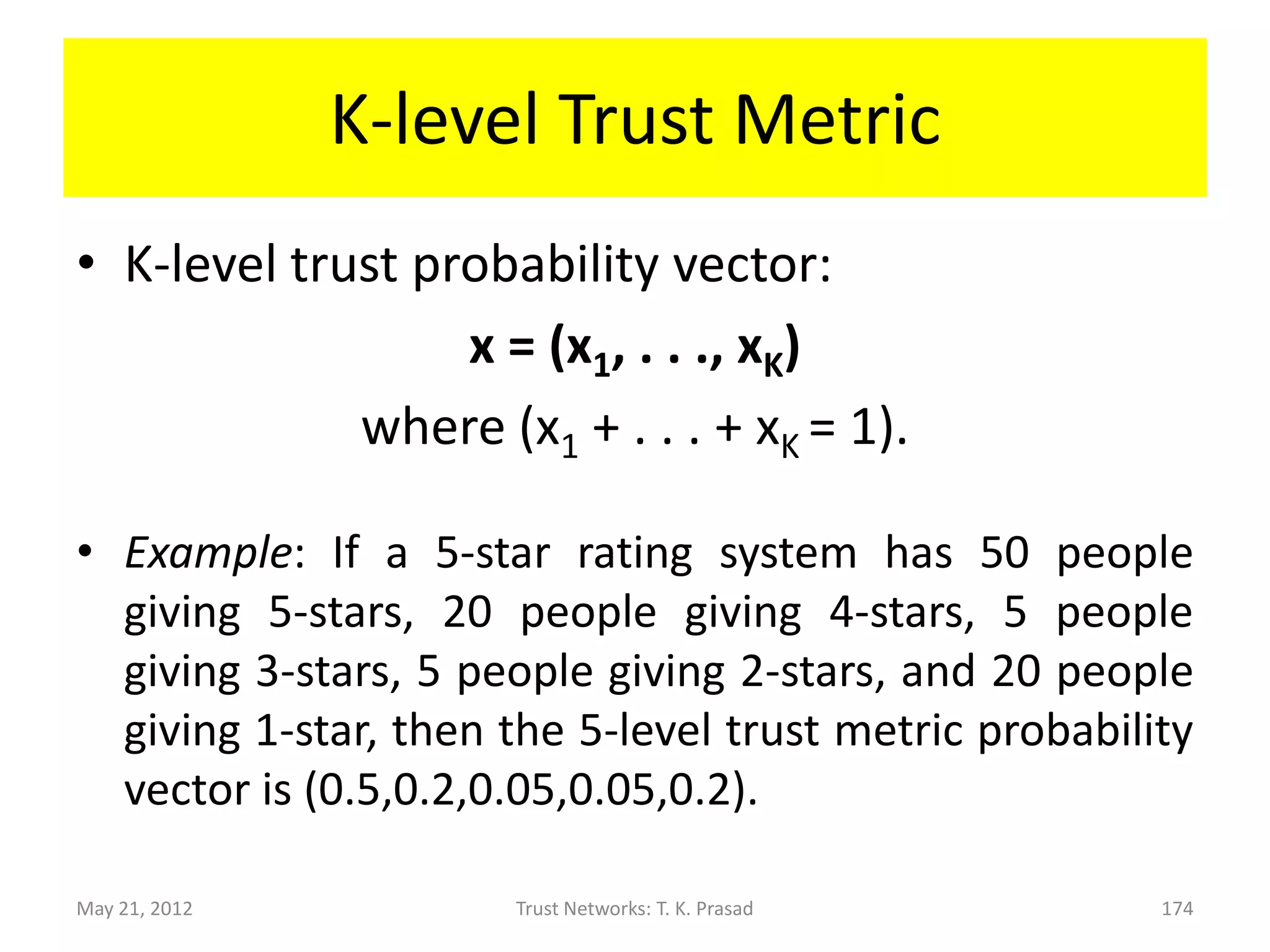 Dirichlet Distribution




May 21, 2012         Trust Networks: T. K. Prasad   174
 