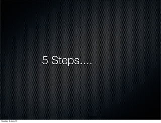 5 Steps....
Sunday, 9 June 13
 
