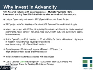  Exemption from Excise / VAT on Domestic sourcing of capital goods for Project    Development No Foreign ownership restrictions in developing zone infrastructure and no restrictions onrepatriation Income Tax Holidays on Business Income