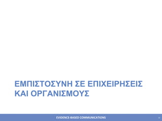 ΕΜΠΙΣΤΟΣΥΝΗ ΣΕ ΕΠΙΧΕΙΡΗΣΕΙΣ ΚΑΙ ΟΡΓΑΝΙΣΜΟΥΣ 