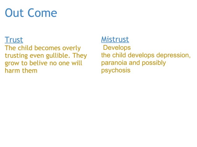 Erik Erikson 1 Stage Trust VS Mistrust | PPT