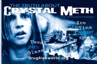 The truth about
Crystal Meth      and Methamphetamine


                          Ice
                           Tina
                          Chrissy
                            Speed
      Tweak
     Meth
         ss
     Gla
     drugfreeworld.org
 