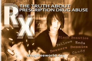 the truth about
prescription drug abuse




                Black Beauties
                      ws Reds
               Ye llo
                    s Demmies
                ner
            Dow         Can
                            dy
  drugfreeworld.org
 