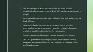 Truth and reconciliation in South Africa | PPTX