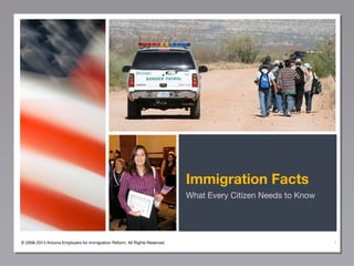 Immigration Facts
What Every Citizen Needs to Know

© 2008-2013 Arizona Employers for Immigration Reform, All Rights Reserved

1

 