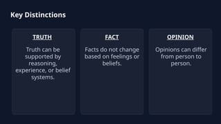 Fact Expreances Understanding Truth, Fact, and Opinion: Critical Thinking Skills for ...
