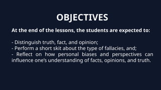 Truth Facts Understanding Truth, Fact, and Opinion: Critical Thinking Skills for ...