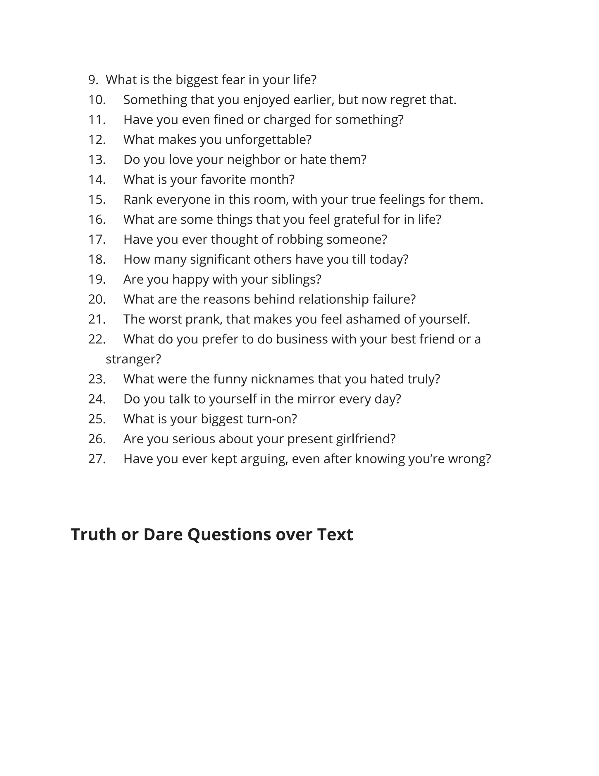 Truth or dare questions to ask a guy or a girl