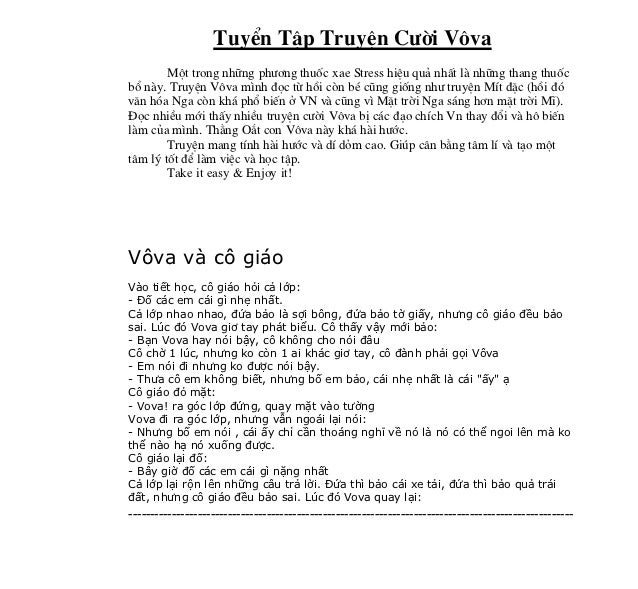 Truyen Cuoi Vova Truyen Cuoi Vova