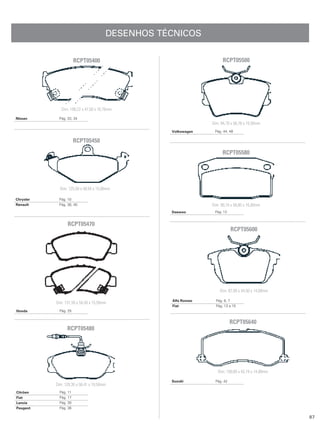 DESENHOS TÉCNICOS

                       RCPT05400                                     RCPT05500




              Dim: 108,22 x 47,50 x 16,70mm

Nissan       Pág. 33, 34
                                                               Dim: 94,70 x 56,78 x 16,50mm
                                                  Volkswagen    Pág. 44, 48

                       RCPT05450
                                                                     RCPT05580




             Dim: 125,50 x 58,04 x 15,00mm

Chrysler     Pág. 10
Renault      Pág. 38, 40                                       Dim: 99,10 x 58,80 x 16,00mm
                                                  Daewoo        Pág. 12


                  RCPT05470
                                                                          RCPT05600




                                                                   Dim: 87,00 x 44,50 x 14,00mm

                                                  Alfa Romeo     Pág. 6, 7
           Dim: 131,50 x 54,50 x 15,50mm
                                                  Fiat           Pág. 13 a 15
Honda        Pág. 25


                                                                          RCPT05640
                 RCPT05480




                                                                  Dim: 109,60 x 43,74 x 14,00mm

                                                  Suzuki        Pág. 42
           Dim: 129,30 x 58,41 x 18,50mm
Citröen      Pág. 11
Fiat         Pág. 17
Lancia       Pág. 30
Peugeot      Pág. 36

                                                                                                  87
 