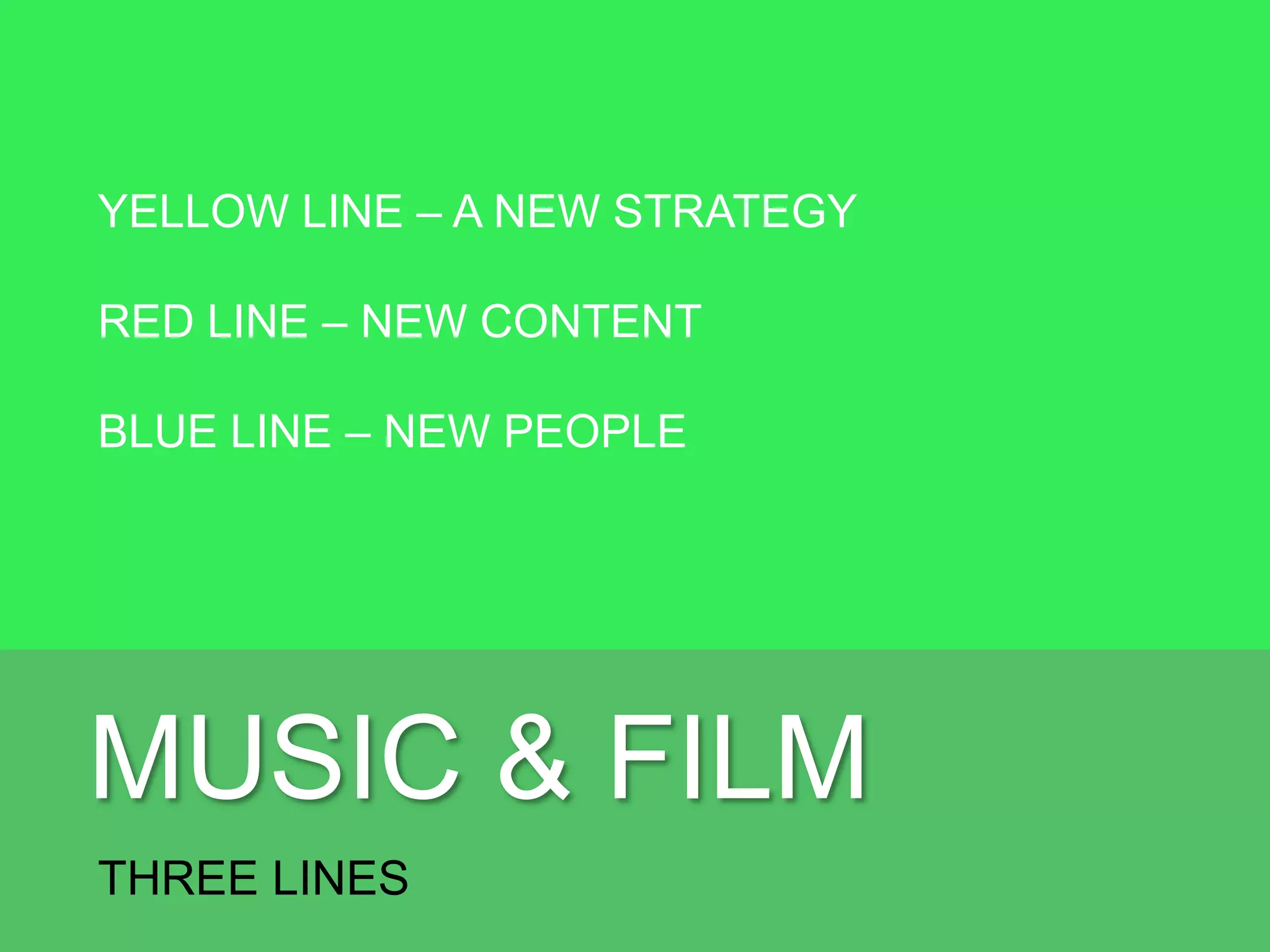 A NEW STRATEGY
THE YELLOW LINE
#1
 