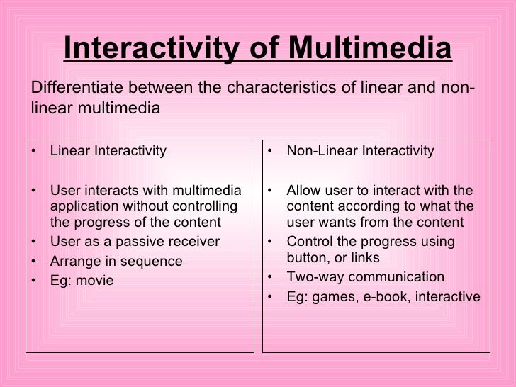 what is the meaning of non linear multimedia