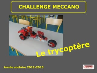 CHALLENGE MECCANO




                            co ptère
                   Le try
Année scolaire 2012-2013
 