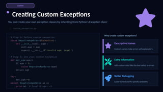 Mastering Python Exception Handling: Try, Except, Finally & More | PPTX