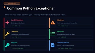 Mastering Python Exception Handling: Try, Except, Finally & More | PPTX