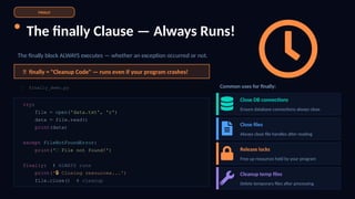 Mastering Python Exception Handling: Try, Except, Finally & More | PPTX