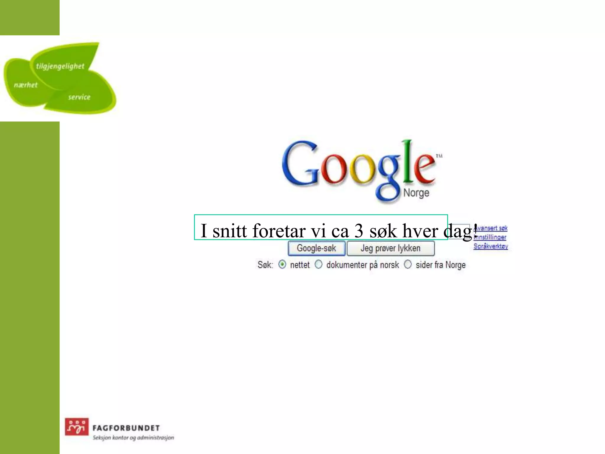 I snitt foretar vi ca 3 søk hver dag!   