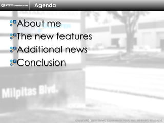 Copyright （C）  2014, NTTPC Communications, Inc. All Rights Reserved. 2　
Agenda
!  About me
!  The new features
!  Additional news
!  Conclusion
 