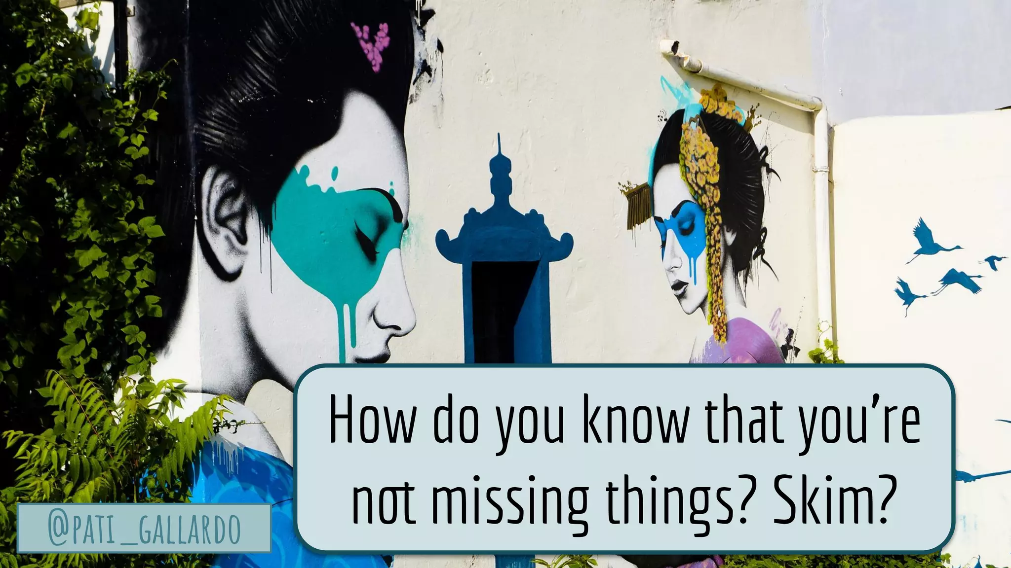 @pati_gallardo
TurtleSec
@pati_gallardo
How do you know that you’re
not missing things? Skim?
 