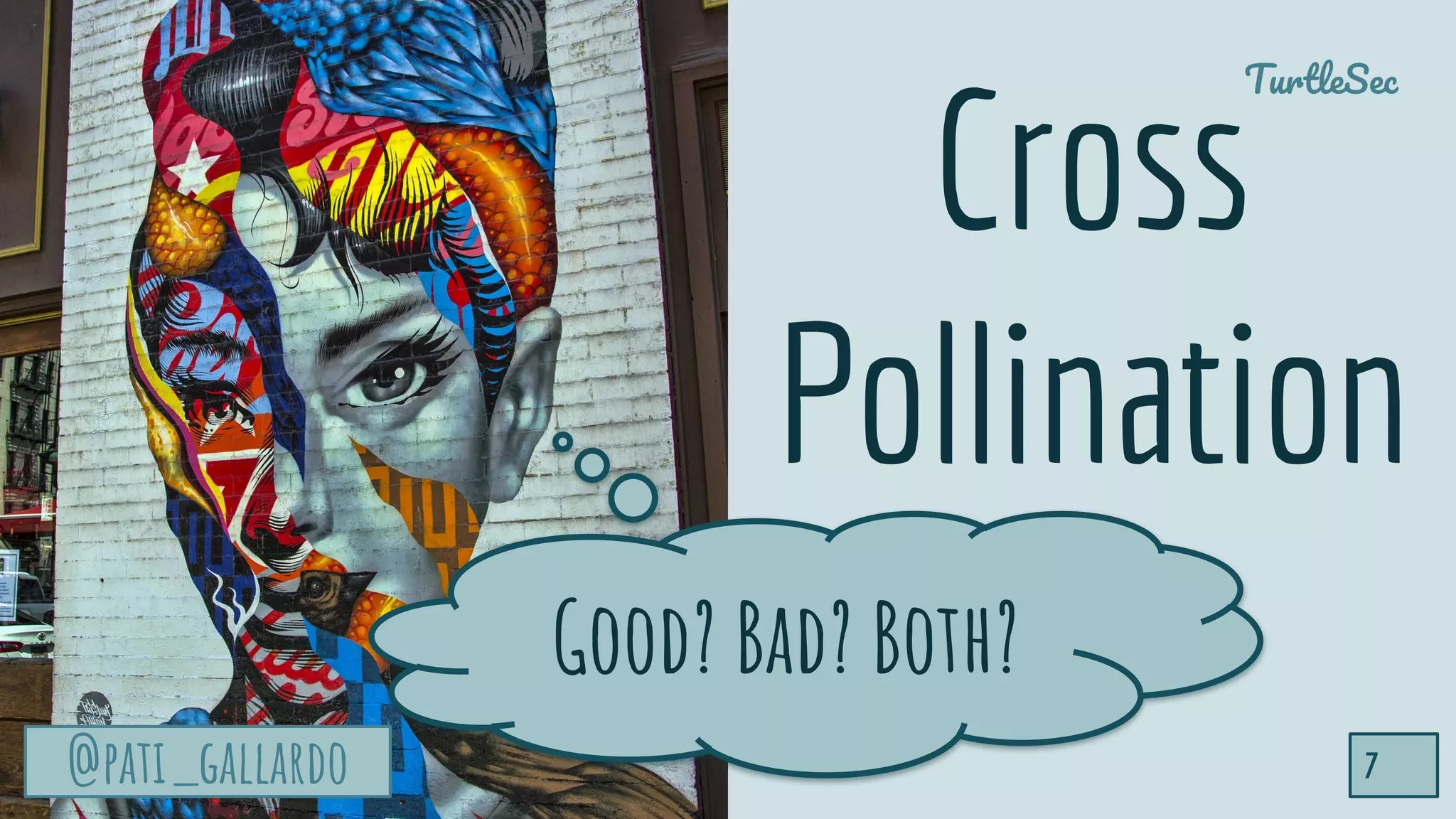 @pati_gallardo
TurtleSec
7@pati_gallardo
Cross
Pollination
Good? Bad? Both?
 