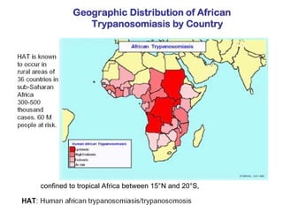 confined to tropical Africa between 15°N and 20°S,
 