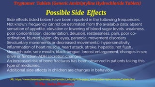 Tryptomer Tablets (Generic Amitriptyline Hydrochloride Tablets) | PDF