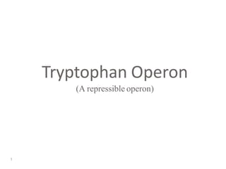 Tryptophan Operon
(A repressible operon)
1
 