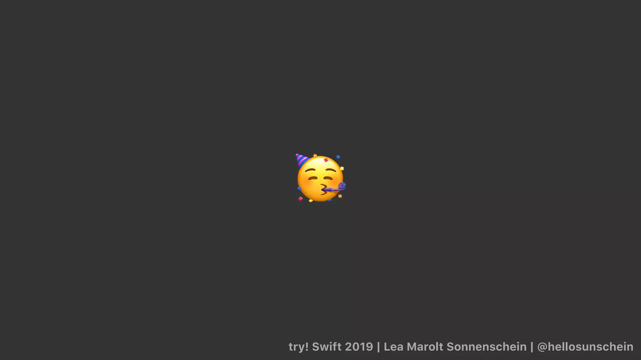 🥳
try! Swift 2019 | Lea Marolt Sonnenschein | @hellosunschein
 