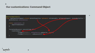 Our customizations: Command Object
 