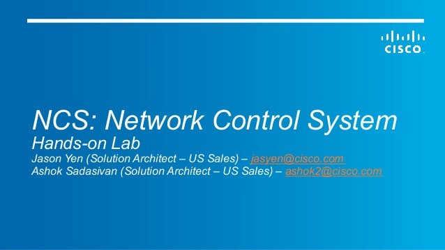 dcloud app Labs NEtwork Hands on NCS: Control System