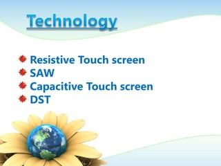 Touch Screen Principles Touch screen simple principle | PPSX