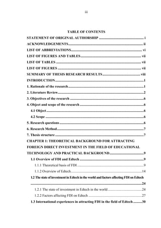 Fdi Thesis Example ATTRACTING FOREIGN DIRECT INVESTMENT IN THE FIELD OF EDUCATIONAL ...