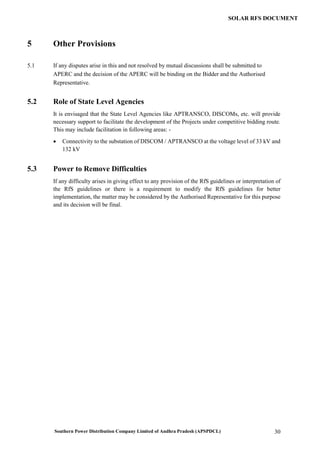 Request for selection document for grid connected solar photo voltaic ...