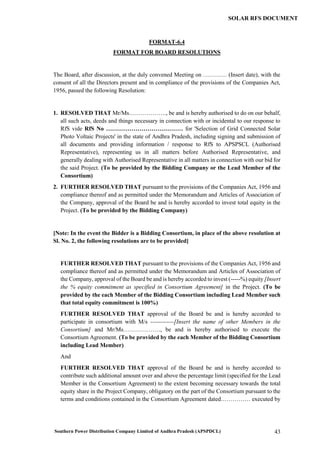 Request for selection document for grid connected solar photo voltaic ...