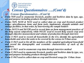 Short Notes on The 2001/02 Agricultural Sample Enumeration Tabulation ...