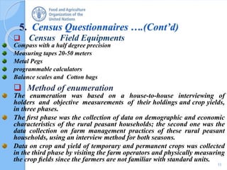 Short Notes on The 2001/02 Agricultural Sample Enumeration Tabulation ...