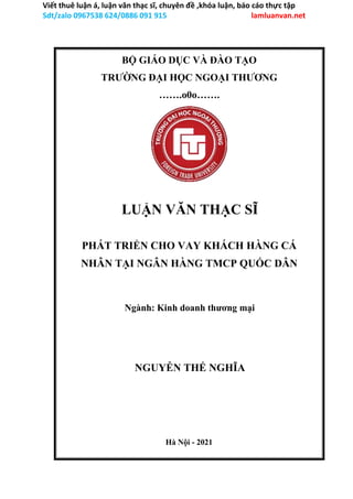 THỰC TRẠNG CHO VAY KHÁCH HÀNG CÁ NHÂN TẠI CÁC NGÂN HÀNG HIỆN NAY