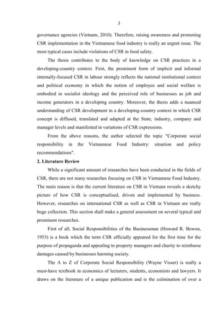CORPORATE SOCIAL RESPONSIBILITY IN THE VIETNAMESE FOOD INDUSTRY ...