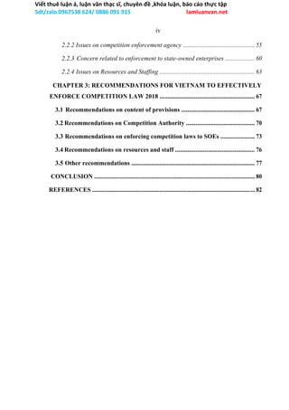 COMPETITION LAW OF VIETNAM 2018 AND ISSUES INVOLVED IN ENFORCEMENT | DOC