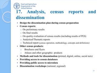 Main steps in developing and implementing the census of agriculture | PPTX