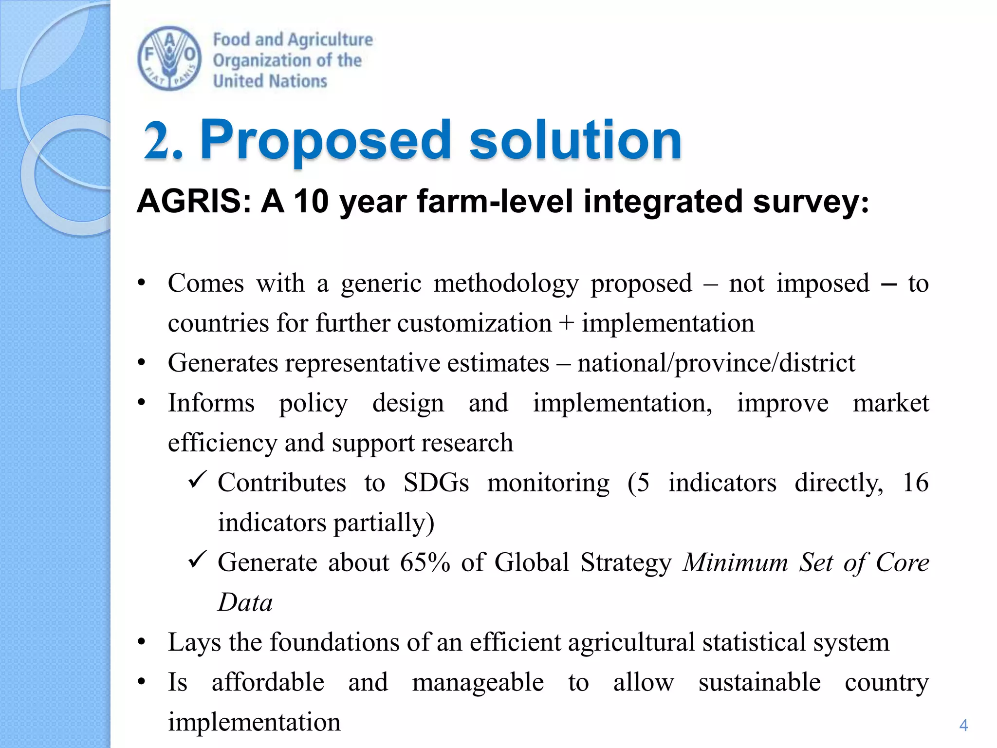 Agricultural Integrated Survey (AGRIS): Rationale and Methodology | PPT