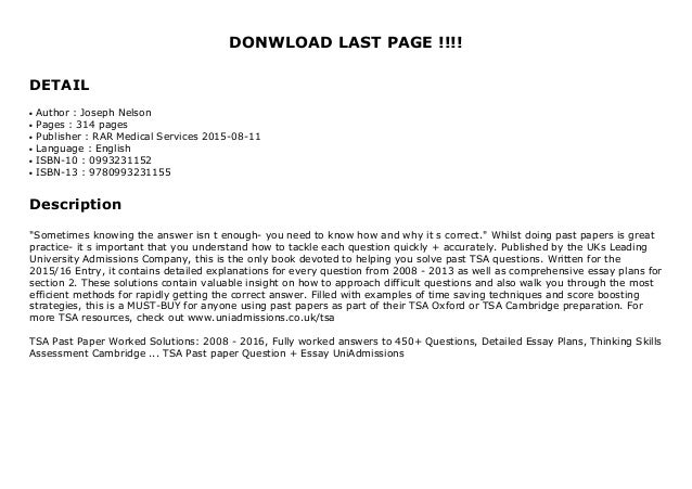 Tsa oxford specimen paper answers image