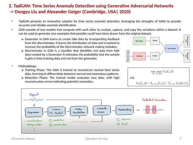 Time Series Anomaly Detection Literature Survey | PPTX