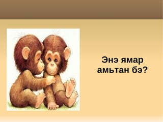 Энэ ямар
амьтан бэ?
 