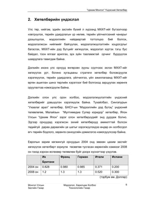 “Цахим Монгол” Үндэсний Хөтөлбөр



2. Хөтөлбөрийн үндэслэл

Улс төр, нийгэм, эдийн засгийн бүхий л хүрээнд МХХТ-ийг бүтээлчээр
нэвтрүүлэх, төрийн удирдлагын үр нөлөө, төрийн үйлчилгээний чанарыг
дээшлүүлэх,       мэдээллийн     найдвартай     тогтолцоо     бий     болгох,
мэдээлэлжсэн нийгмийг байгуулах, мэдээлэлжүүлэлтийн хоцрогдлыг
багасгах, МХХТ-ийн дэд бүтцийг хөгжүүлэх, мэдээлэл хүртэх тэгш бус
байдал, тоон ялгааг арилгах, эрх зүйн тааламжтай орчинг бүрдүүлэх
шаардлага тавигдаж байна.


Дэлхийн ихэнх улс орнууд өнгөрсөн зууны сүүлчээс эхлэн МХХТ-ийг
хөгжүүлэх урт, богино хугацааны стратеги хөтөлбөр боловсруулж
хэрэгжүүлэх, төрийн удирдлага, үйлчилгээ, үйл ажиллагаанд МХХТ-ийг
өргөн ашиглан шинэ төрлийн хэрэглээг бий болгоход зарцуулах хөрөнгө
оруулалтаа нэмэгдүүлж байна.


Дэлхийн    олон    улс   орон    холбоо,    мэдээлэлжүүлэлтийн      үндэсний
хөтөлбөрийг дэвшүүлэн хэрэгжүүлж байна. Тухайлбал, Сингапурын
“Ухаалаг арал” хөтөлбөр, БНСУ-ын “Мэдээллийн дэд бүтэц” үндэсний
төлөвлөгөө, Малайзын      “Мултимедиа Супер коридор” хөтөлбөр, Япон
Улсын “Цахим Япон” зэрэг олон хөтөлбөрүүдийг энд дурдаж болно.
Эдгээр орнуудад хэрэгжсэн эхний хөтөлбөрүүд амжилттай болсон
төдийгүй дараа дараагийн үе шатыг хэрэгжүүлэхдээ өндөр ач холбогдол
өгч төрийн бодлого, хөрөнгө санхүүгийн дэмжлэгээ нэмэгдүүлсээр байна.


Европын зарим хөгжингүй орнуудын 2004 онд зөвхөн цахим засгийг
хөгжүүлэх хөтөлбөрт зориулж төсөвтөө тусгасан хөрөнгийн хэмжээг 2008
он гэхэд хэрхэн өсгөхөөр төлөвлөж буйг доорх хүснэгтээр үзүүлэв.
           Их            Франц        Герман        Итали        Испани
           Британи
2004 он    0.828         0.980        0.985         0.371        0.200
2008 он    1.2           1.3          1.3           0.520        0.300
                                                        (тэрбум ам. Доллар)

Монгол Улсын               Мэдээлэл, Харилцаа Холбоо                        6
Засгийн Газар                  Технологийн Газар
 