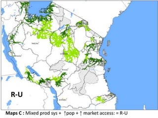 R-U
Maps C : Mixed prod sys + ↑pop + ↑ market access: = R-U

 