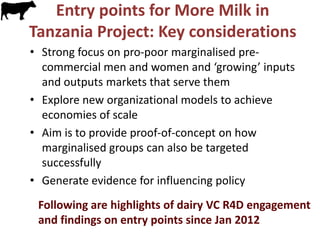 More Milk in Tanzania: Entry points for extending the frontiers of dairy value chains in Tanzania through hubs