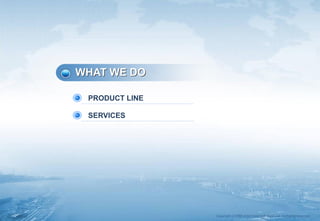 Copyrightⓒ1988-2014 Total Soft Bank Ltd. All Rights Reserved.
WHAT WE DO
PRODUCT LINE
SERVICES
 