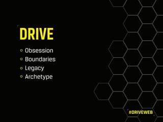 DRIVE
Obsession
Boundaries
Legacy
Archetype
#DRIVEWEB
 